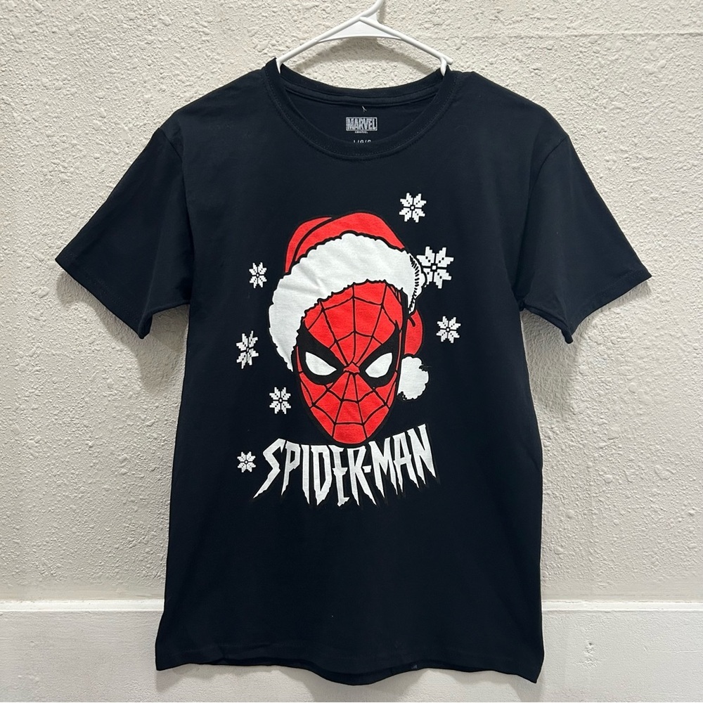 Marvel Christmas Spiderman Boys T-Shirt Large